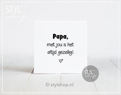 origineel cadeau papa tegel met tekst cadeau spreuk woondecoratie zwart wit uniek