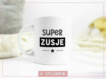 zusje kadootje kado mok super zus mok mokken cadeau mok met tekst 