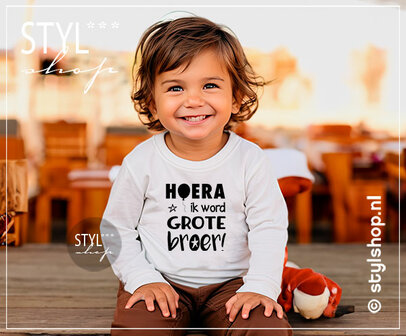 Shirt Hoera ik word grote broer Styl Shop Uniek en origineel kado nodig Die vind je hier Niet alleen Friese producten maar ook leuke kinderkamer musthaves