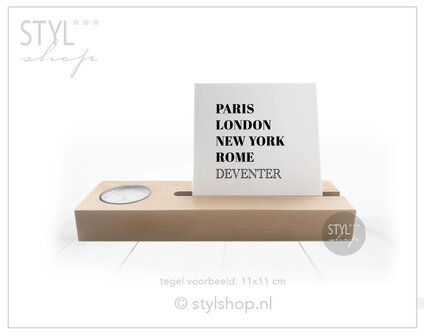 Tegeltje paris london new york rome eigen woonplaats uniek tegel &nbsp;woondecoratie trendy bestseller