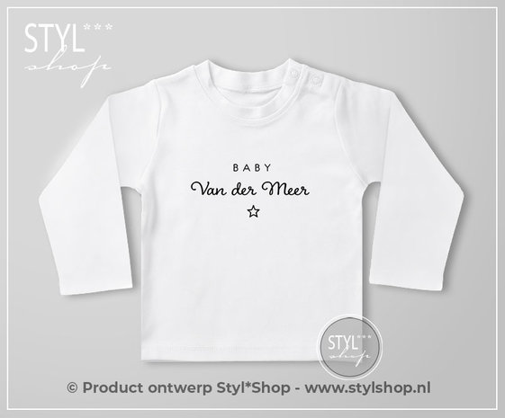 Baby naam achternaam shirt - Styl*Shop - Uniek en origineel nodig? Die vind je hier! Niet alleen producten maar ook leuke kinderkamer musthaves!