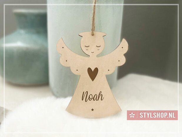 engel hout naam decoratie hanger 