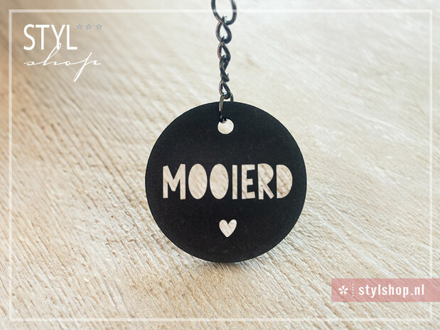 Sleutelhanger mooierd klein kadootje cadeautje sleutel hanger zwart mdf oom fries cadeautje frysk