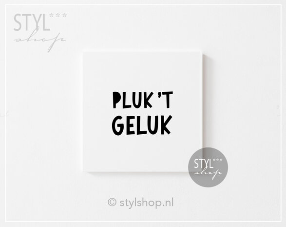 Tegeltje quote  pluk het geluk  tegeltje woondecoratie trendy bestseller